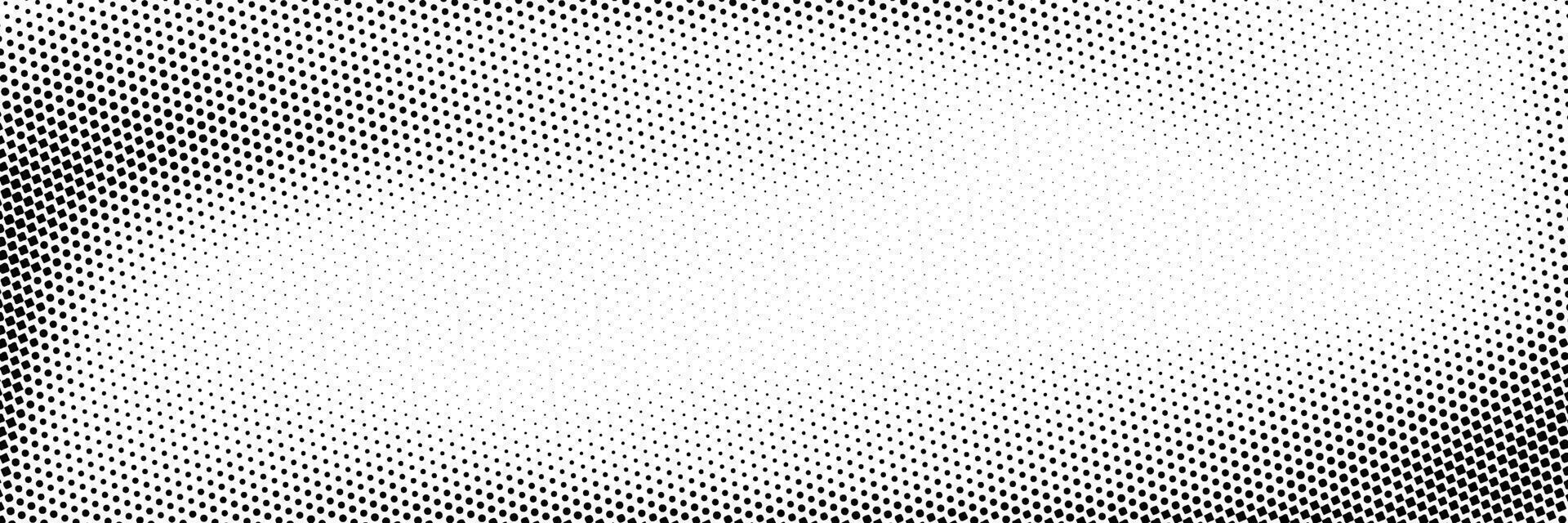 Grunge halftone gradient background. Faded dotted gritty noise texture. Black and white rasterized sand grain wallpaper. Retro pixelated bitmap backdrop. aged anime or manga comic overlay vector