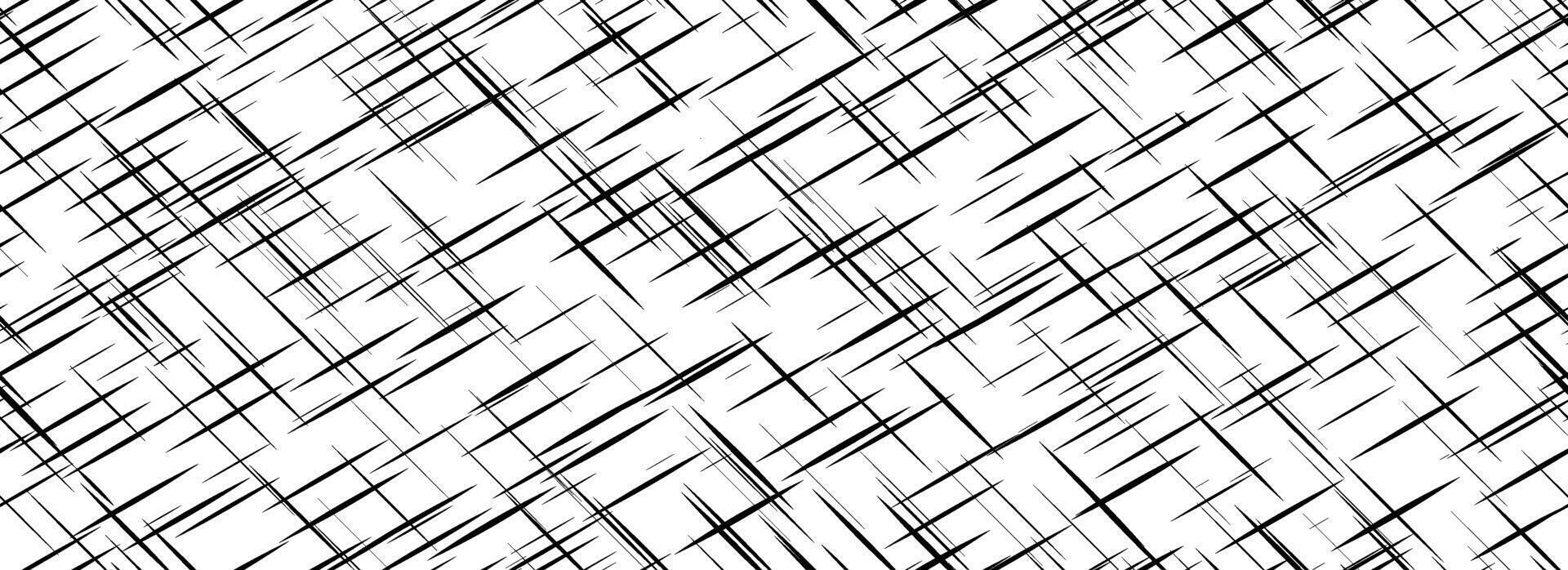 Black cross hatch seamless texture. Diagonal line repeated pattern surface. Rough sackcloth fabric background. Crosshatch linen canvas burlap overlay wallpaper. textile cloth backdrop vector