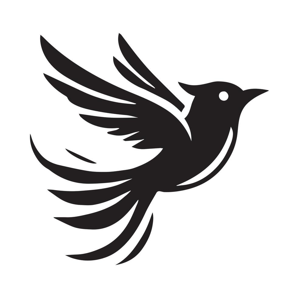 Black Bird in Flight Logo vector