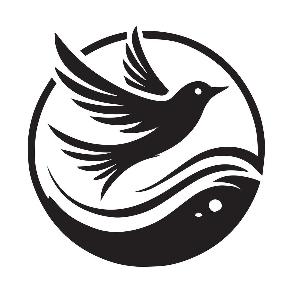 Symbolic Dove in Flight, Perfect for Logos or Spiritual Imagery vector