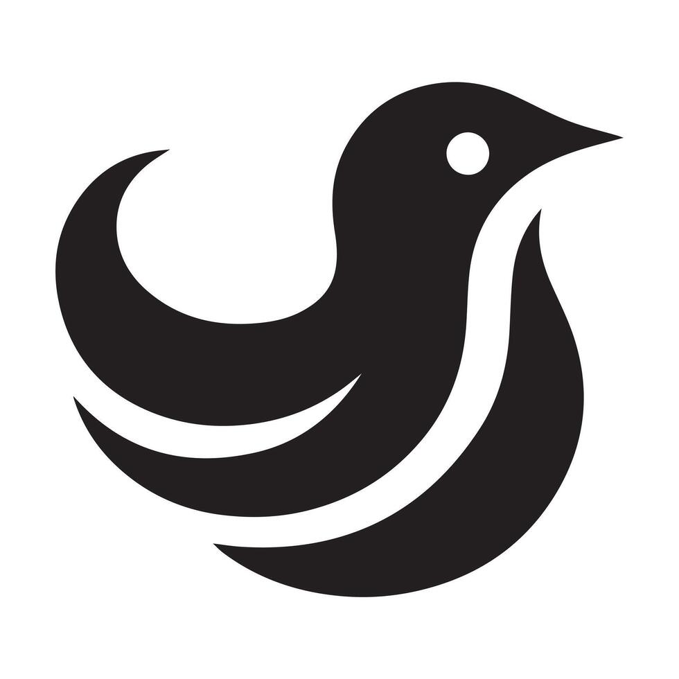 A stylized graphic illustration of two birds soaring above a sunset seascape. vector