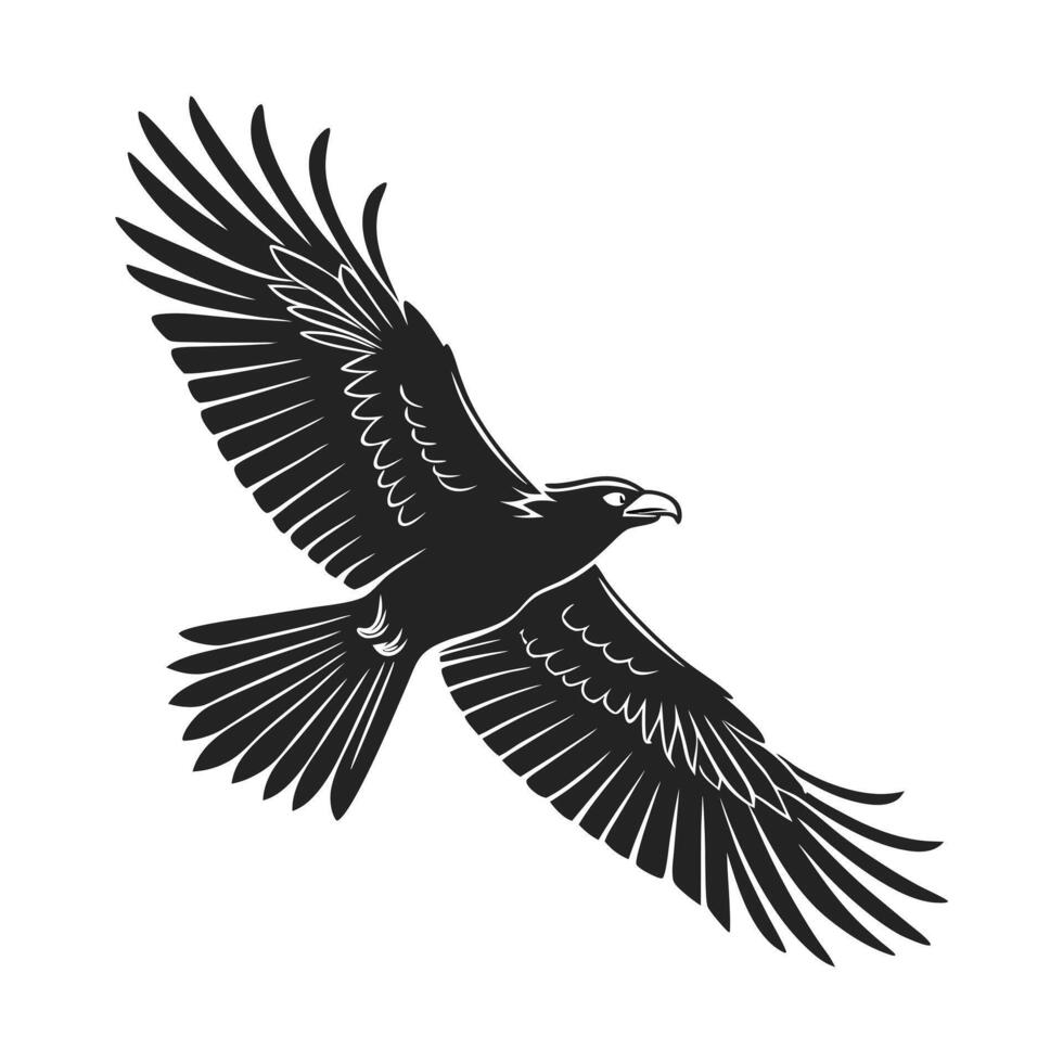 Striking Silhouette of a Bird vector