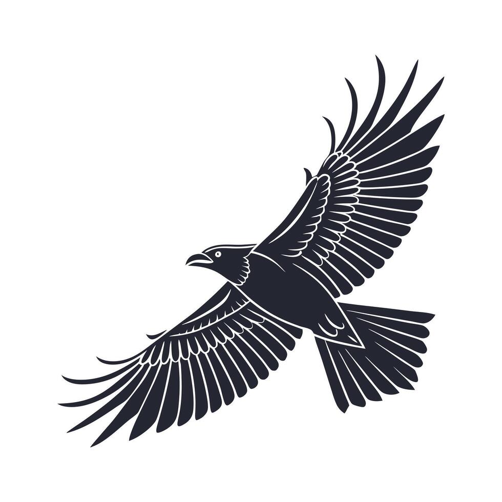 Powerful Bald Eagle in Flight, Vintage Style vector