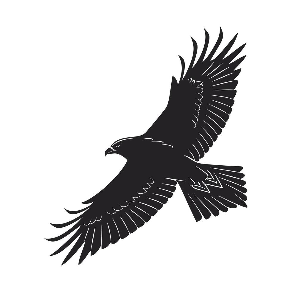 A bold, vintage-style illustration of an eagle soaring in flight. vector