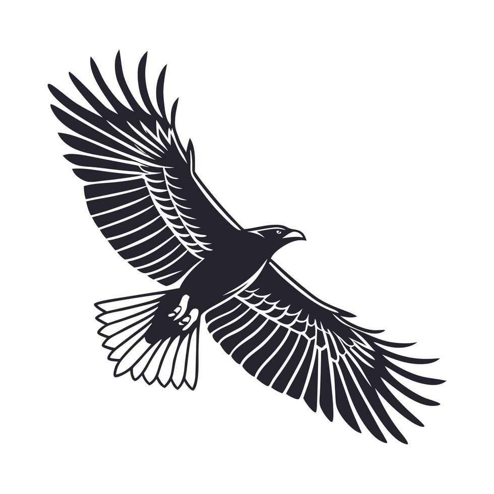 Powerful Silhouette of a Soaring vector