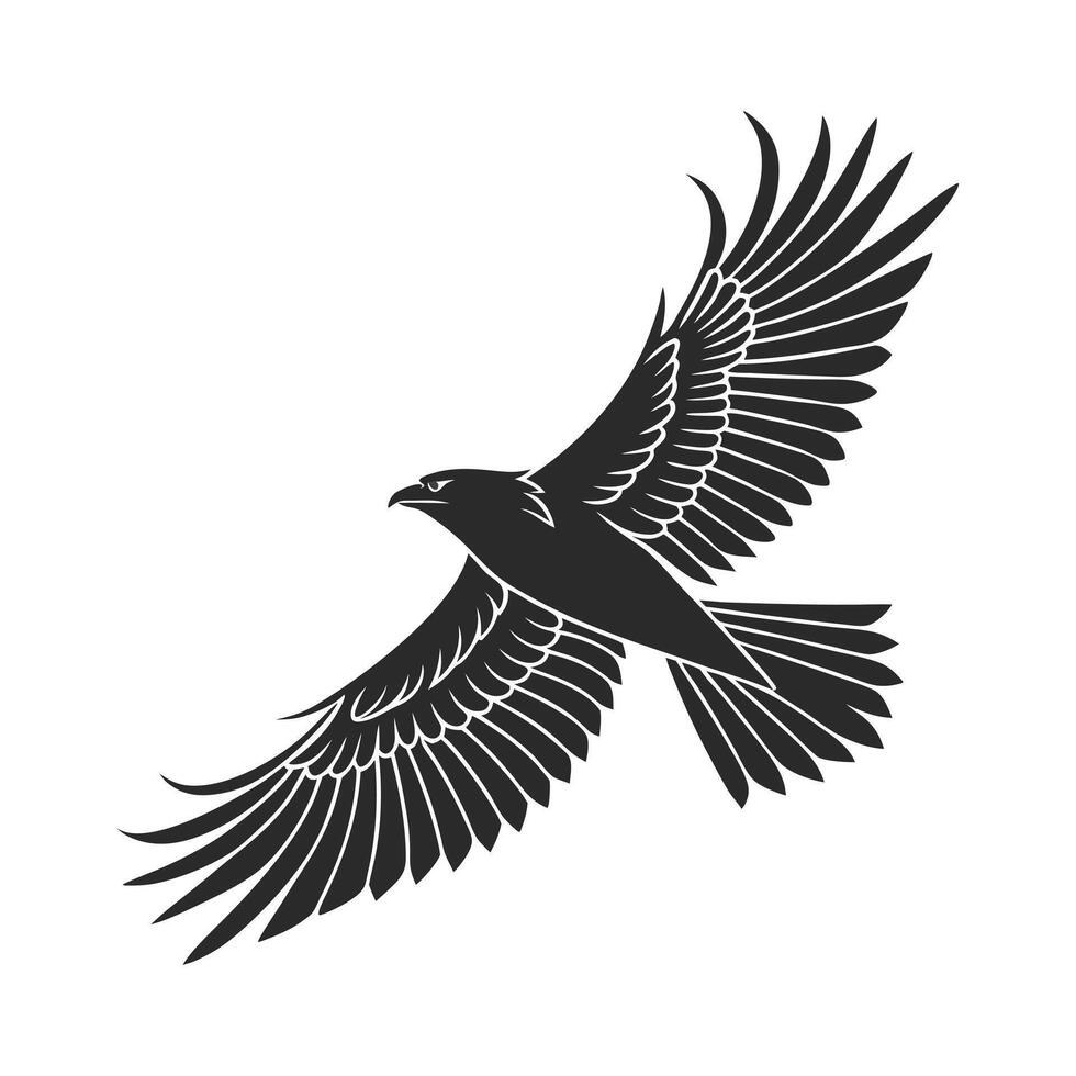 illustration of a raptor soaring through the air. vector