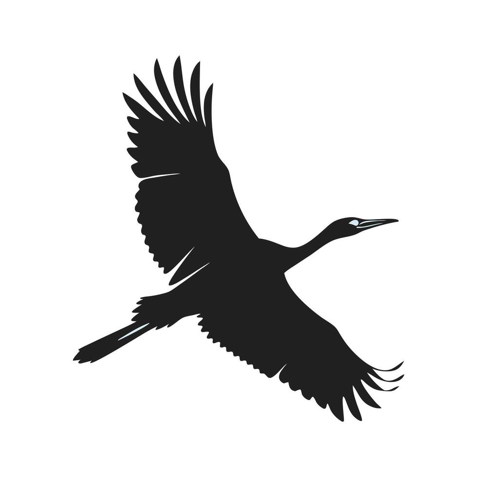 Powerful Eagle in Flight, Silhouette Style vector