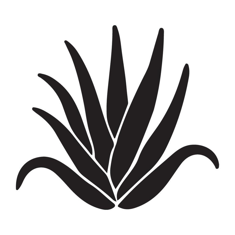 Aloe Vera Plant Silhouette Illustration vector