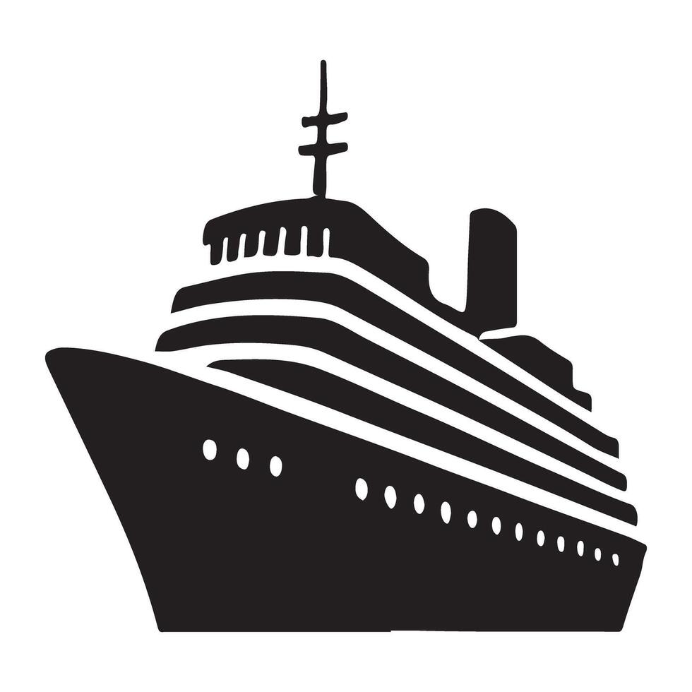 Impressive Cruise Ship Silhouette Illustration vector