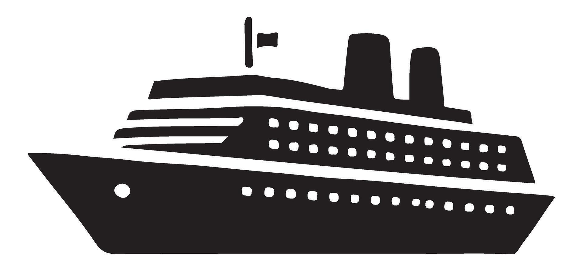 Cruise Ship Silhouette Graphic vector
