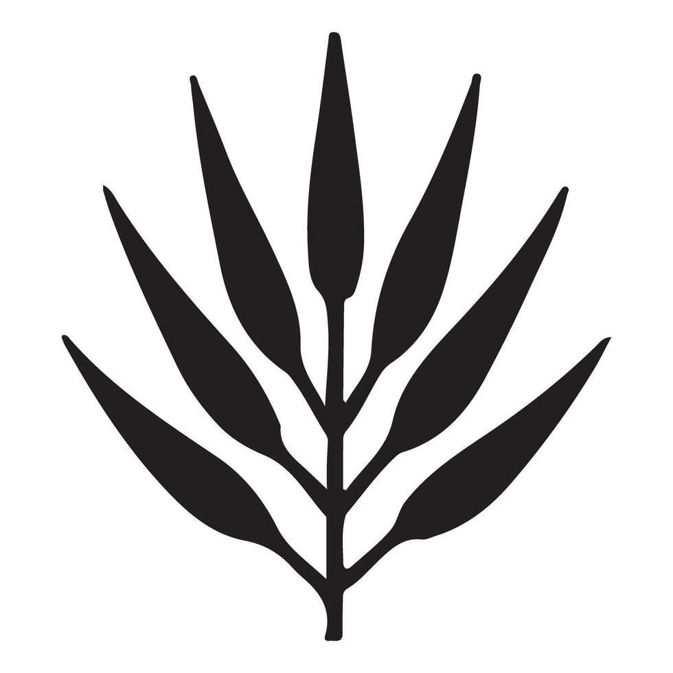 Elegant Silhouette of a Tropical Plant Illustration vector