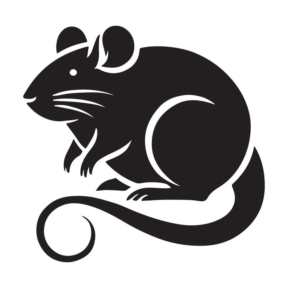 Mouse Silhouette Illustration for Zodiac and Designs vector