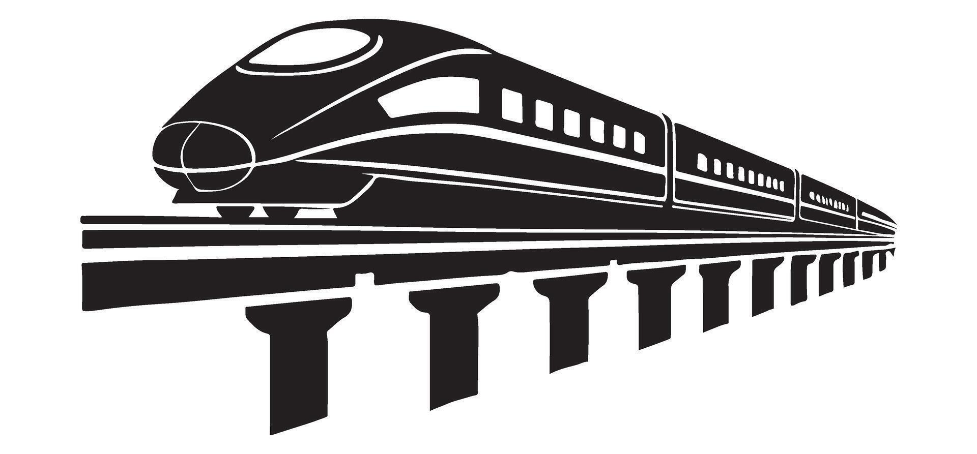 High Speed Train Silhouette Illustration vector