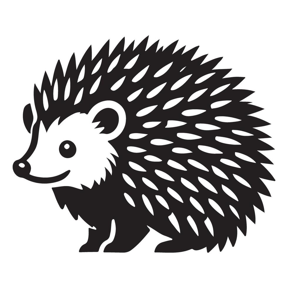 Adorable Hedgehog Silhouette Illustration vector