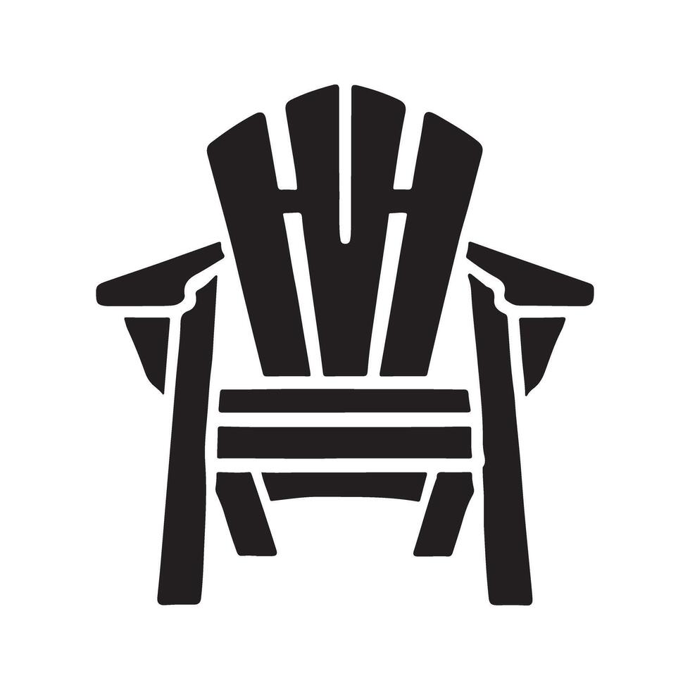 Classic Adirondack Chair Silhouette Graphic vector