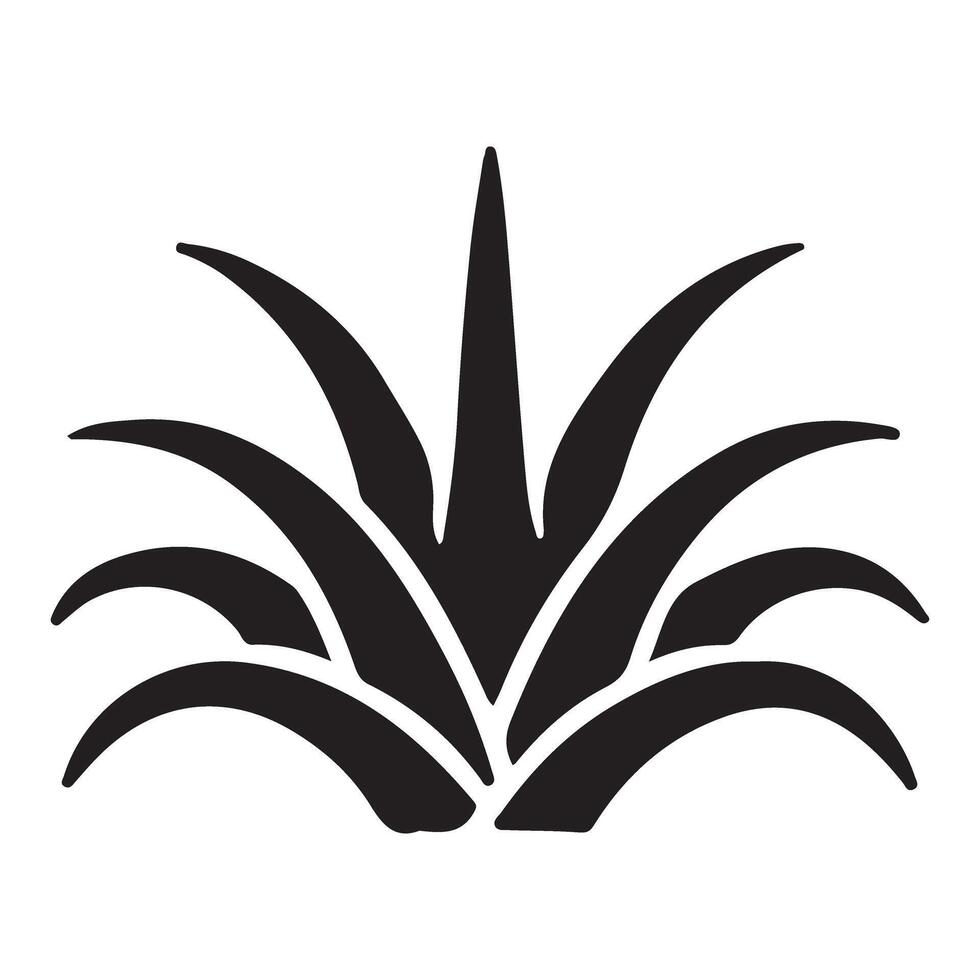 Silhouette Illustration of a Lush Green Plant vector