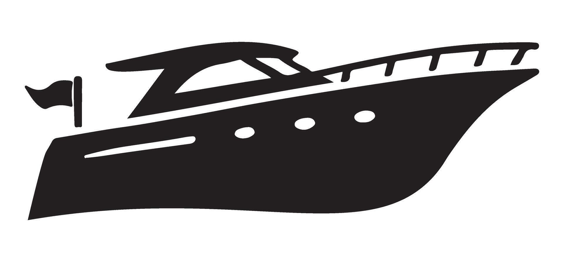 Luxury Yacht Silhouette Illustration vector