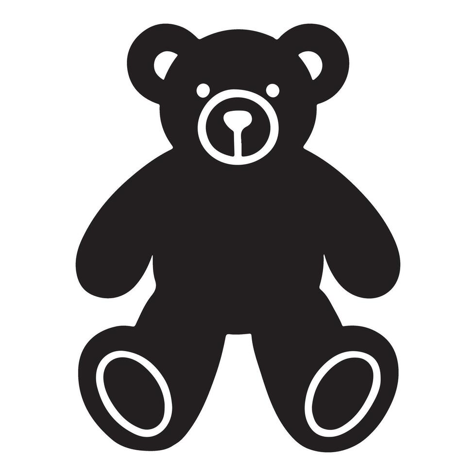Cute Teddy Bear Silhouette Illustration vector