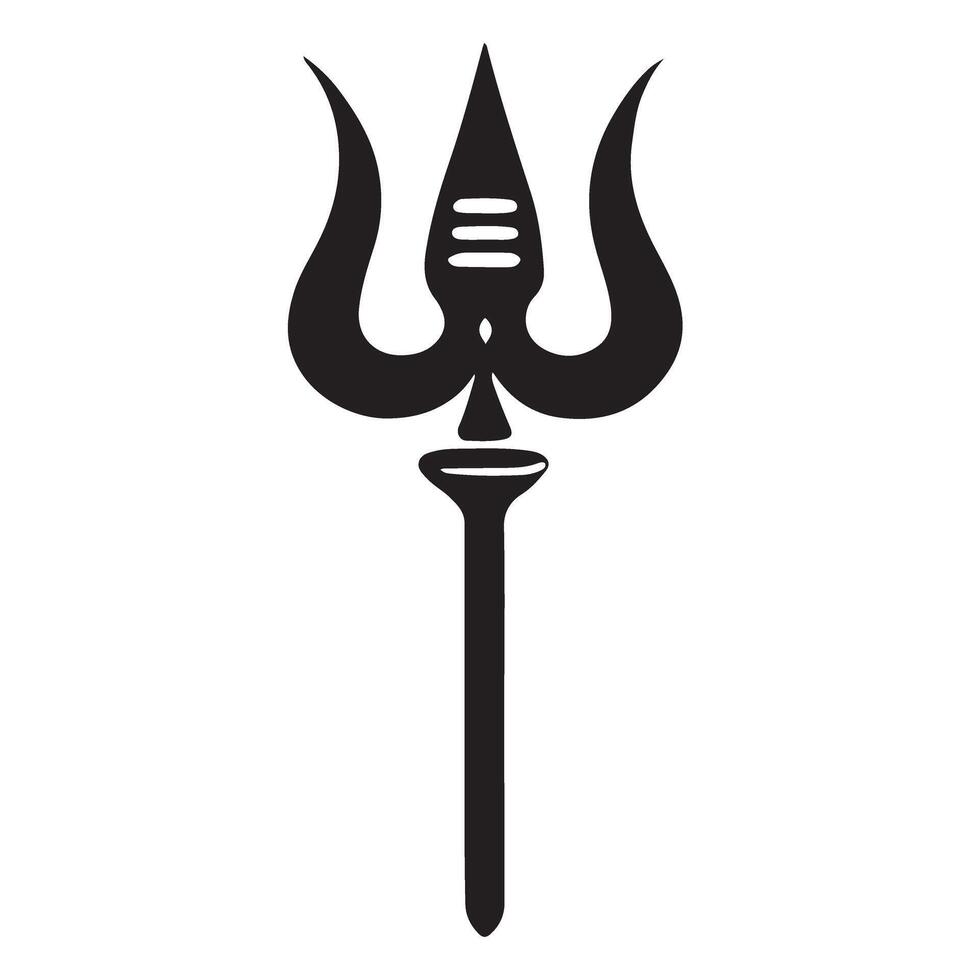 Symbolic Trishul Silhouette a Hindu Religious Icon vector