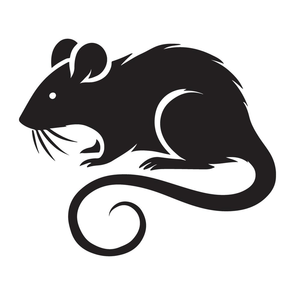 Artistic Silhouette of a Rat Illustration vector