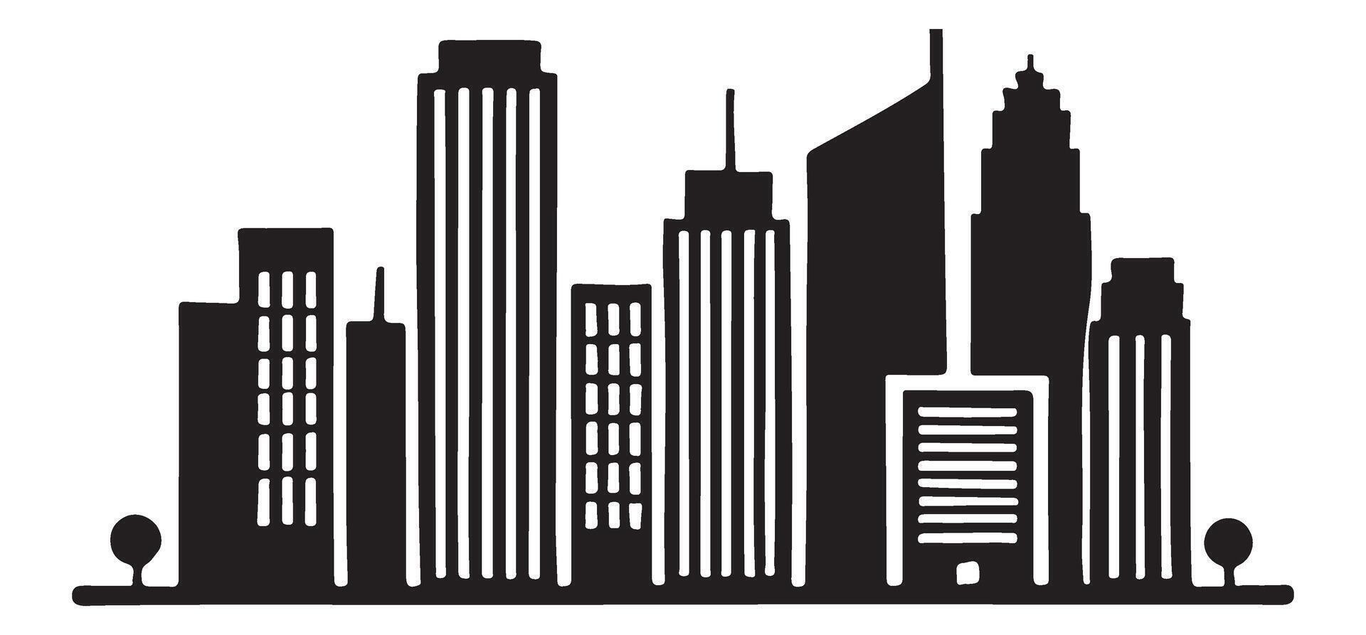 City Skyline Silhouette Illustration for Urban Designs vector