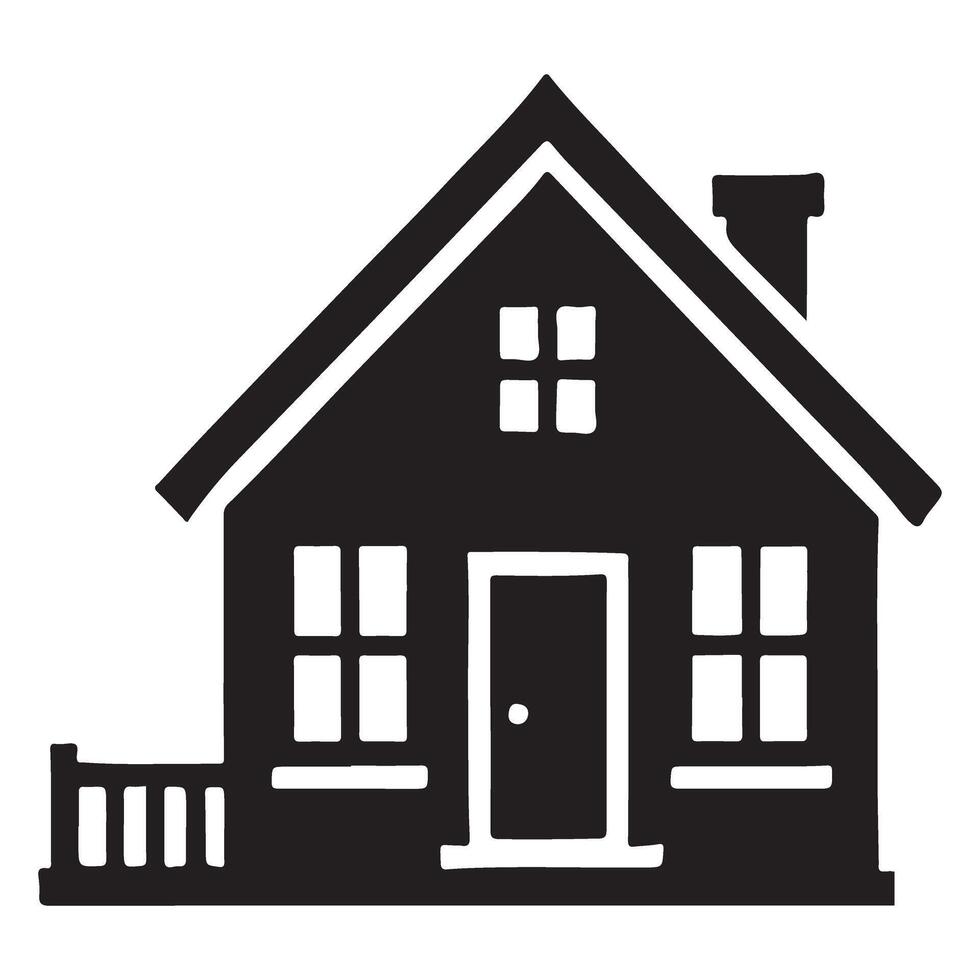 Charming Silhouette Illustration of a Small House vector