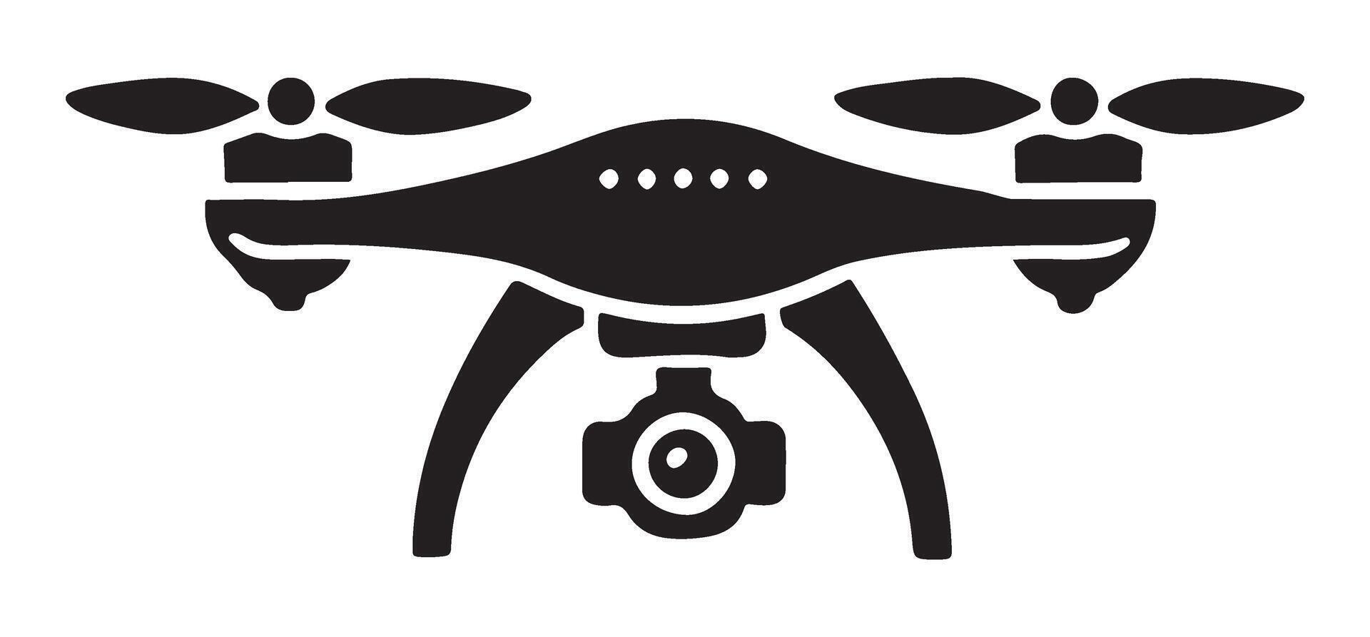 Silhouette of a Modern Drone with Camera Attached vector