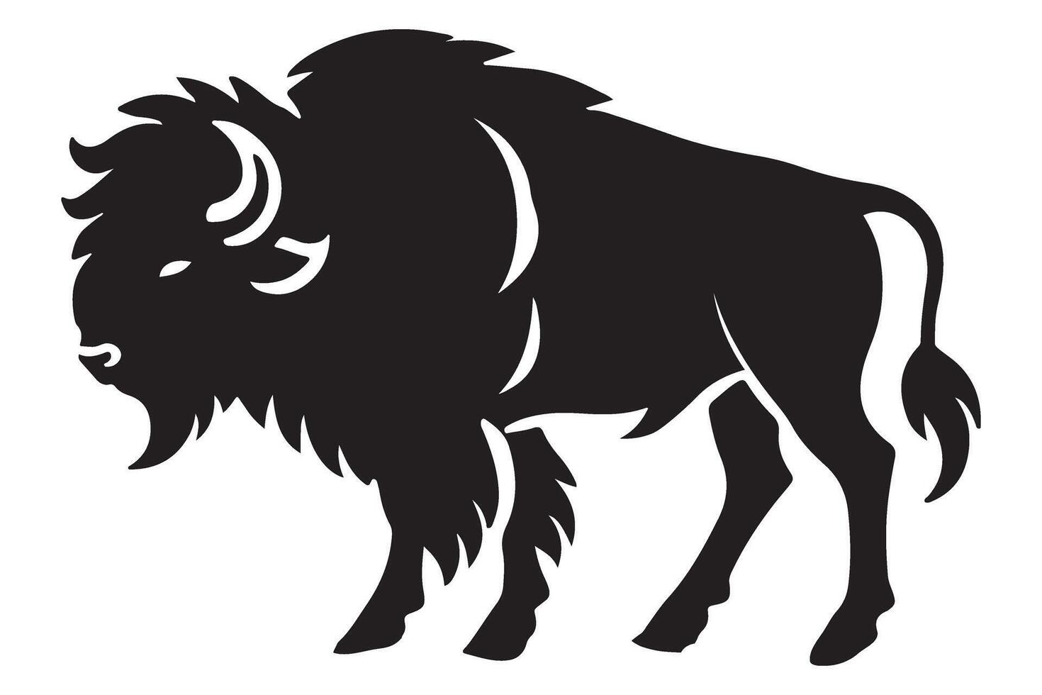 Silhouette Illustration of a Majestic Bison vector
