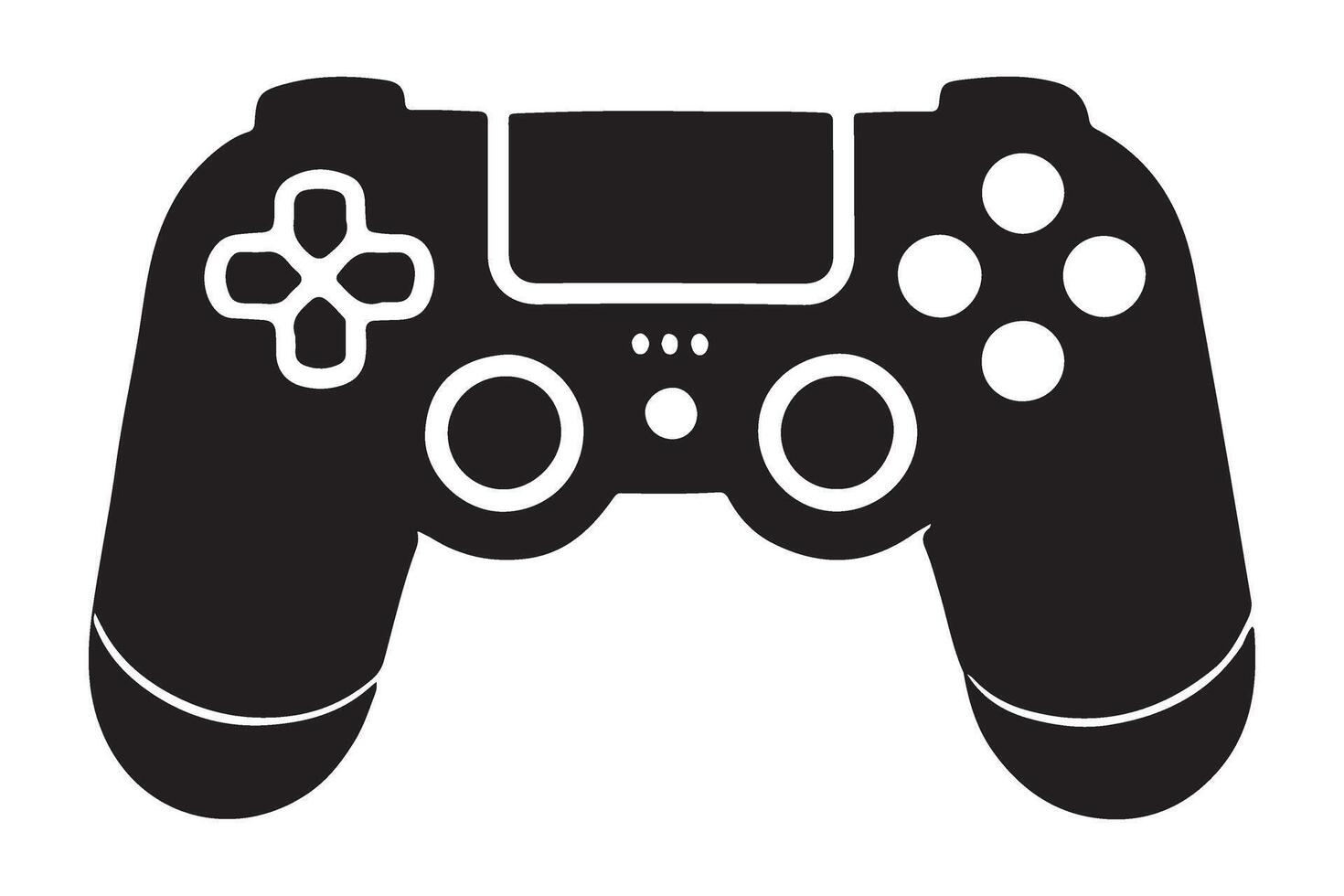 A Sleek Black Silhouette of a Game Controller vector