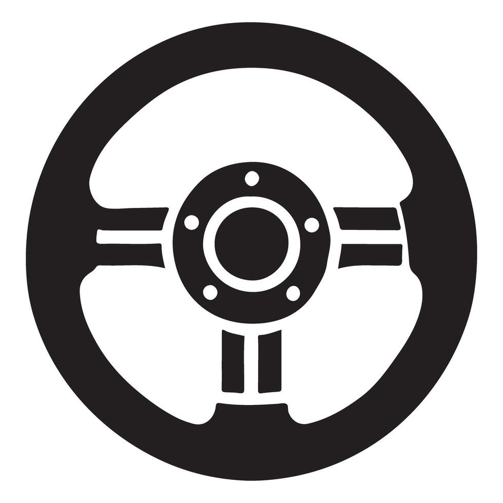 Steering Wheel Silhouette Graphic vector