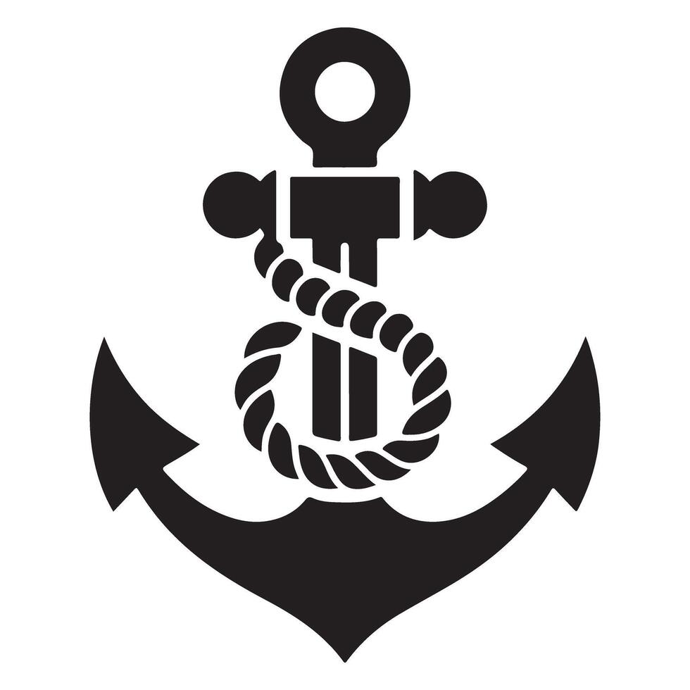 Nautical Anchor Silhouette Graphic vector