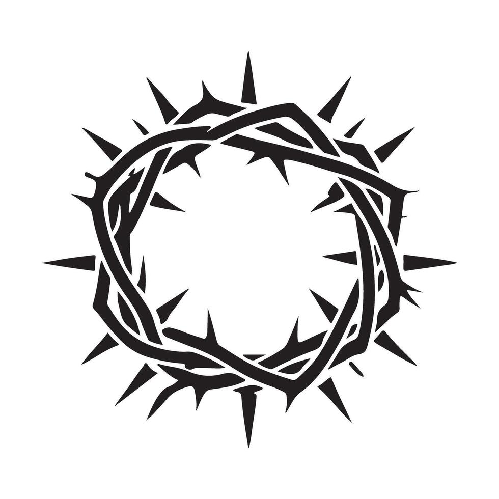 Symbolic Silhouette Illustration of a Crown of Thorns vector
