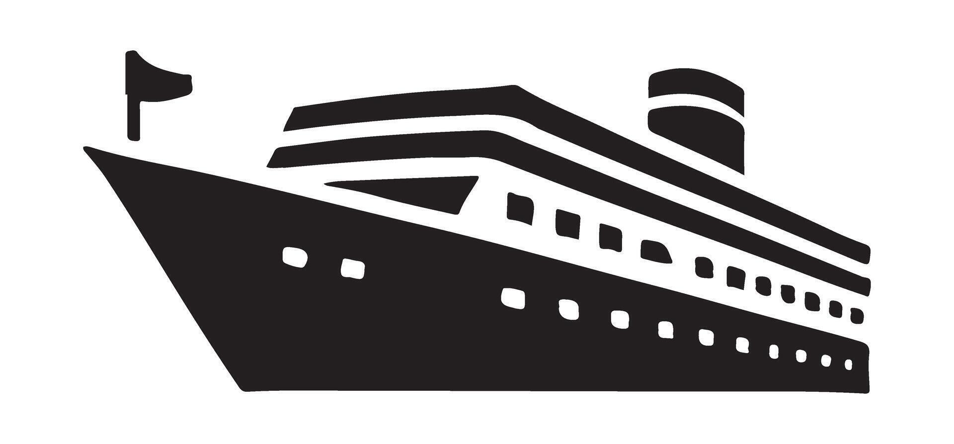 Cruise Ship Silhouette Illustration vector