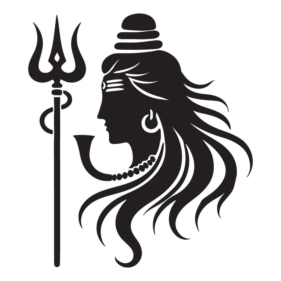 Spiritual Silhouette Illustration of Lord Shiva vector