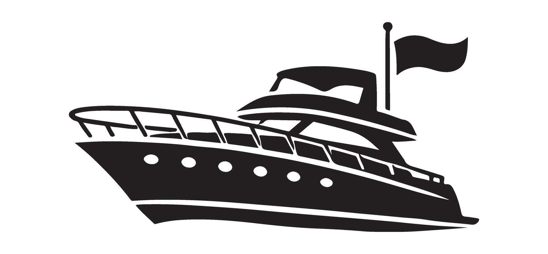 Luxury Yacht Silhouette Illustration Design vector