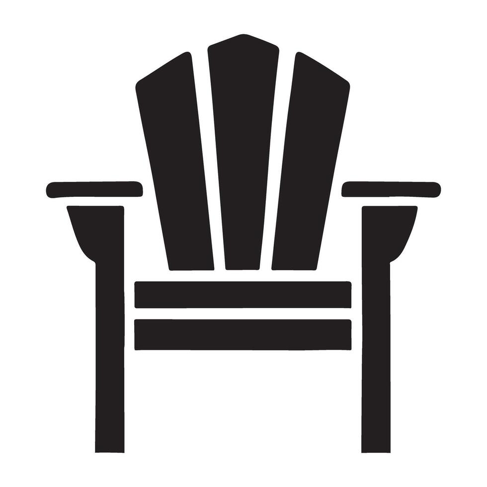 Simple Adirondack Chair Silhouette Illustration for Relaxing vector
