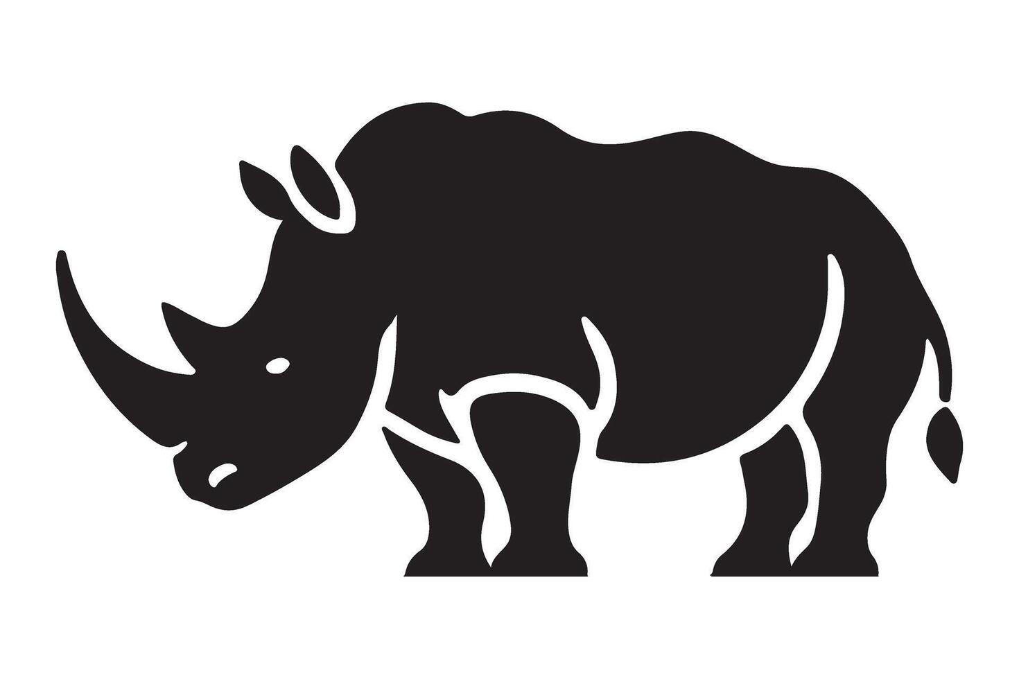 Rhino Silhouette Illustration Design vector