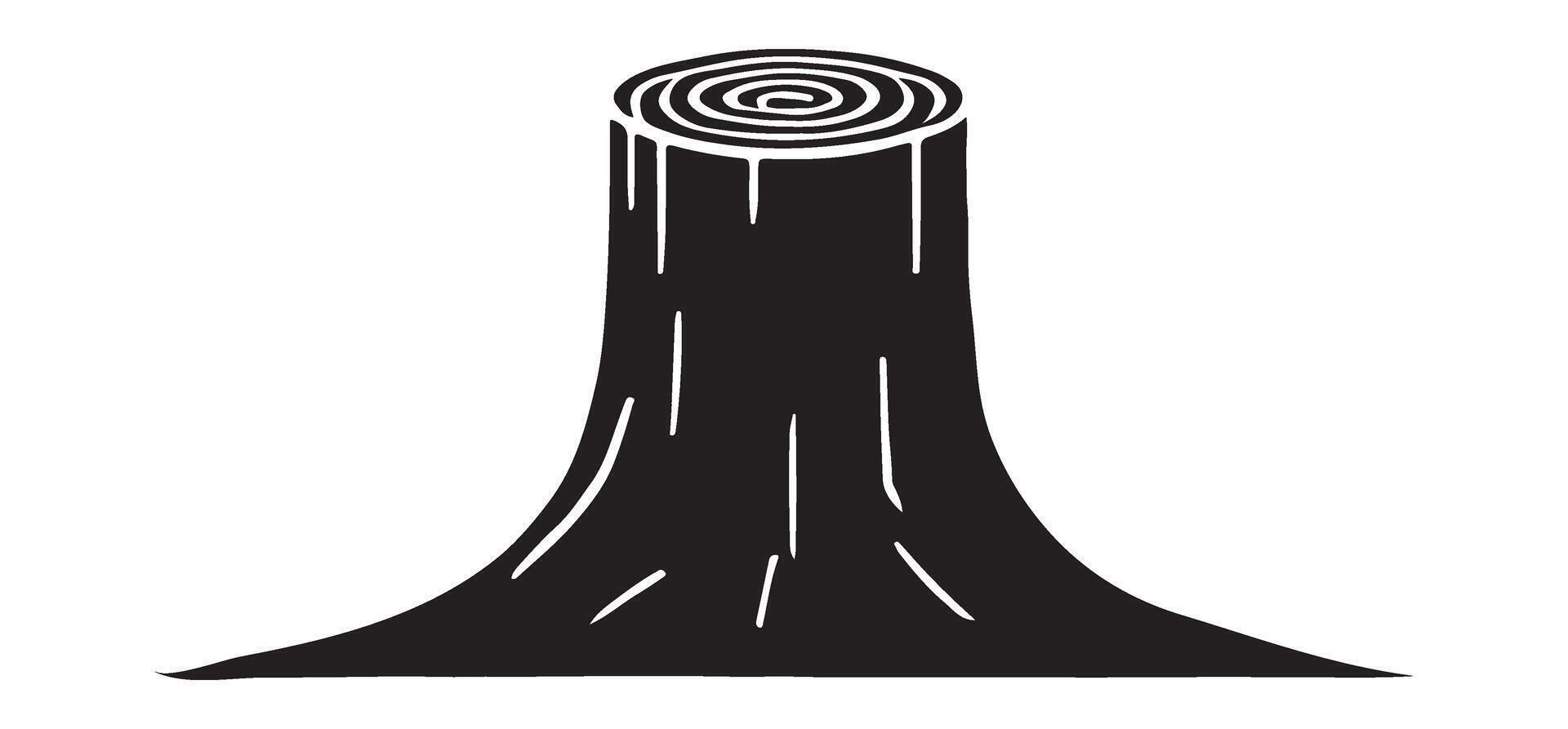 Tree Stump Silhouette Illustration for Nature-Themed Projects vector