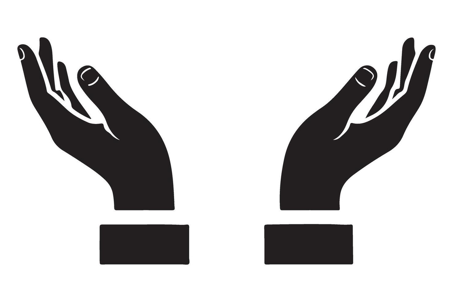 Open Hands Silhouette Illustration vector