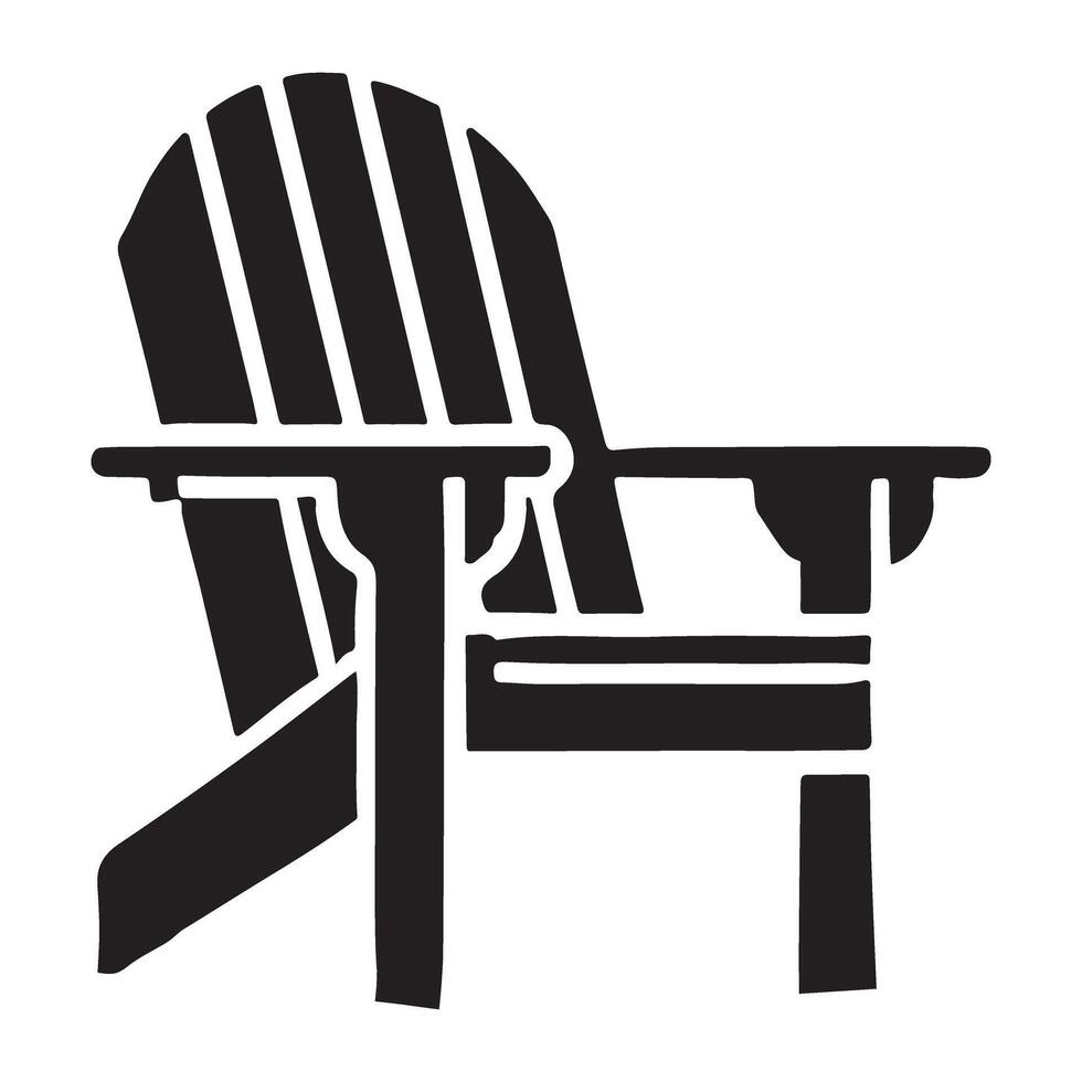 Adirondack Chair with Side Table Silhouette Illustration vector