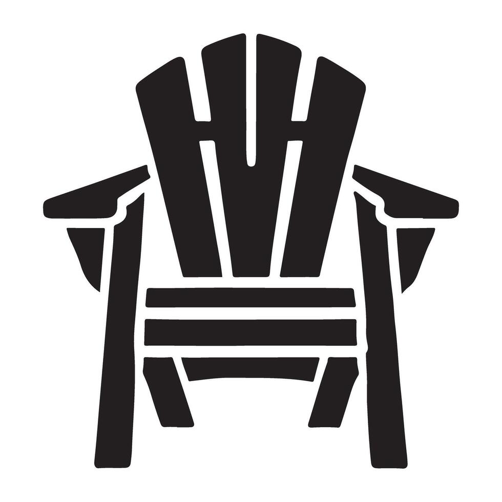Adirondack Chair Silhouette View from Front Illustration vector