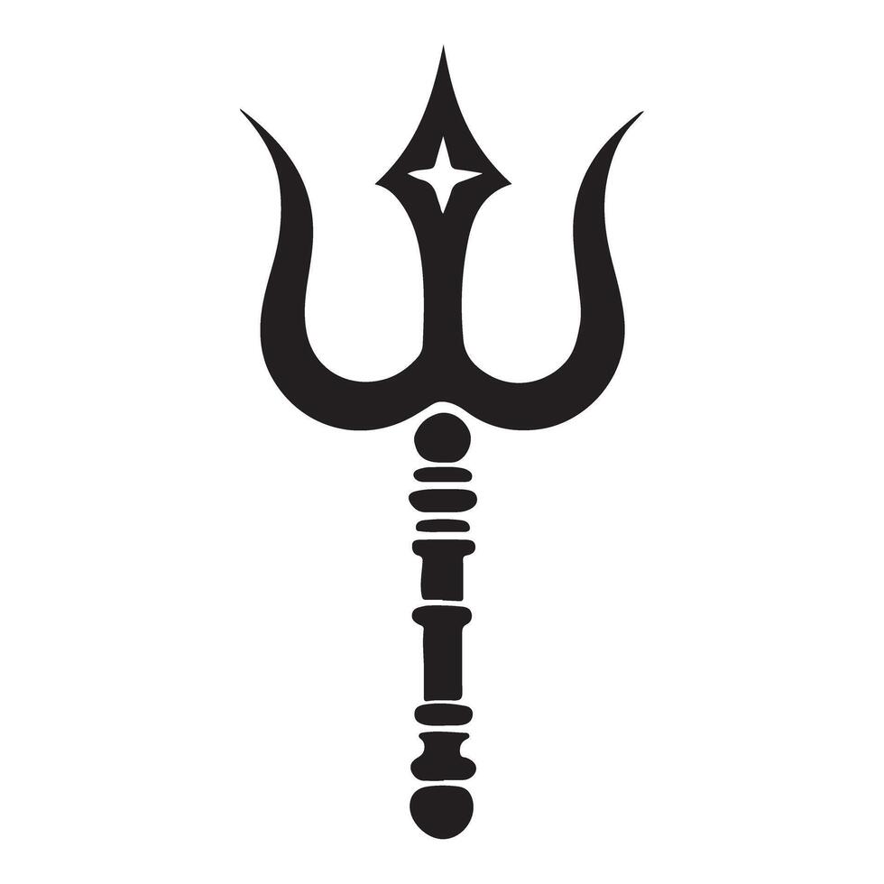 Trident Silhouette Illustration for Mythological Designs vector
