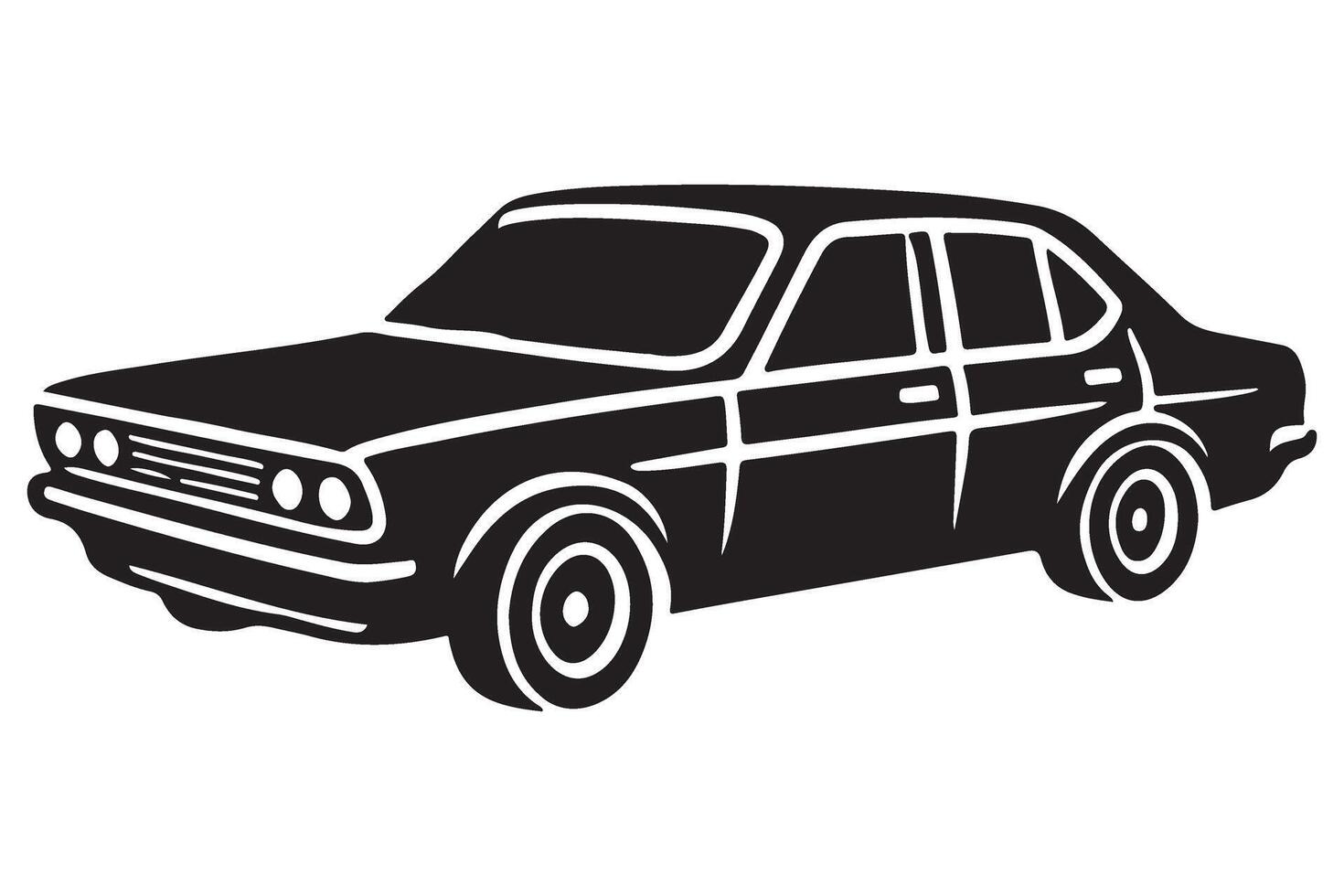 Classic Car Silhouette Illustration design vector