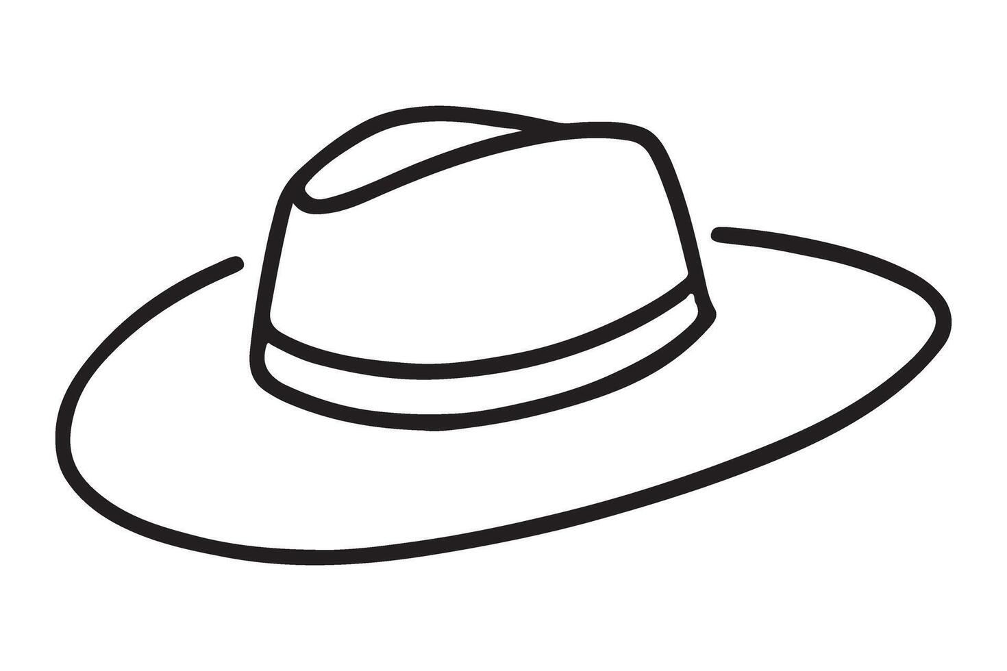 Stylish Fedora Hat Line Art Illustration vector