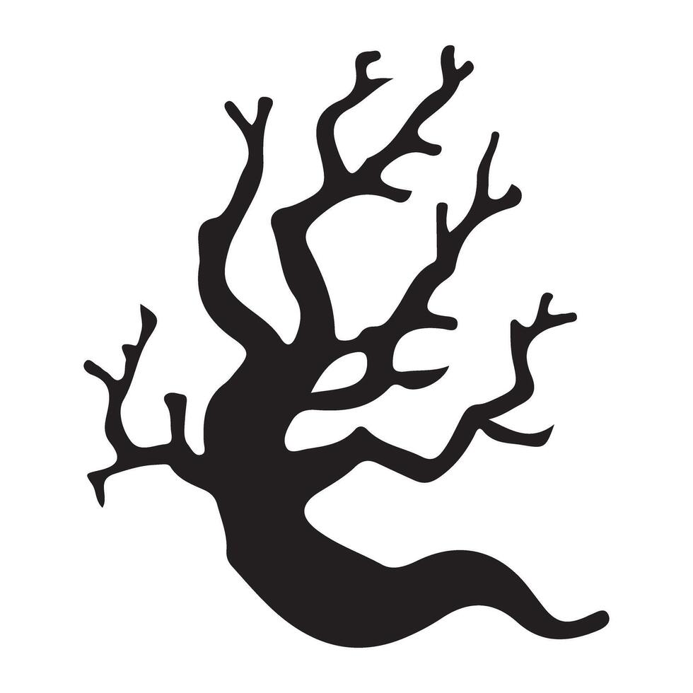 Spooky Silhouette Illustration of a Dead Tree vector