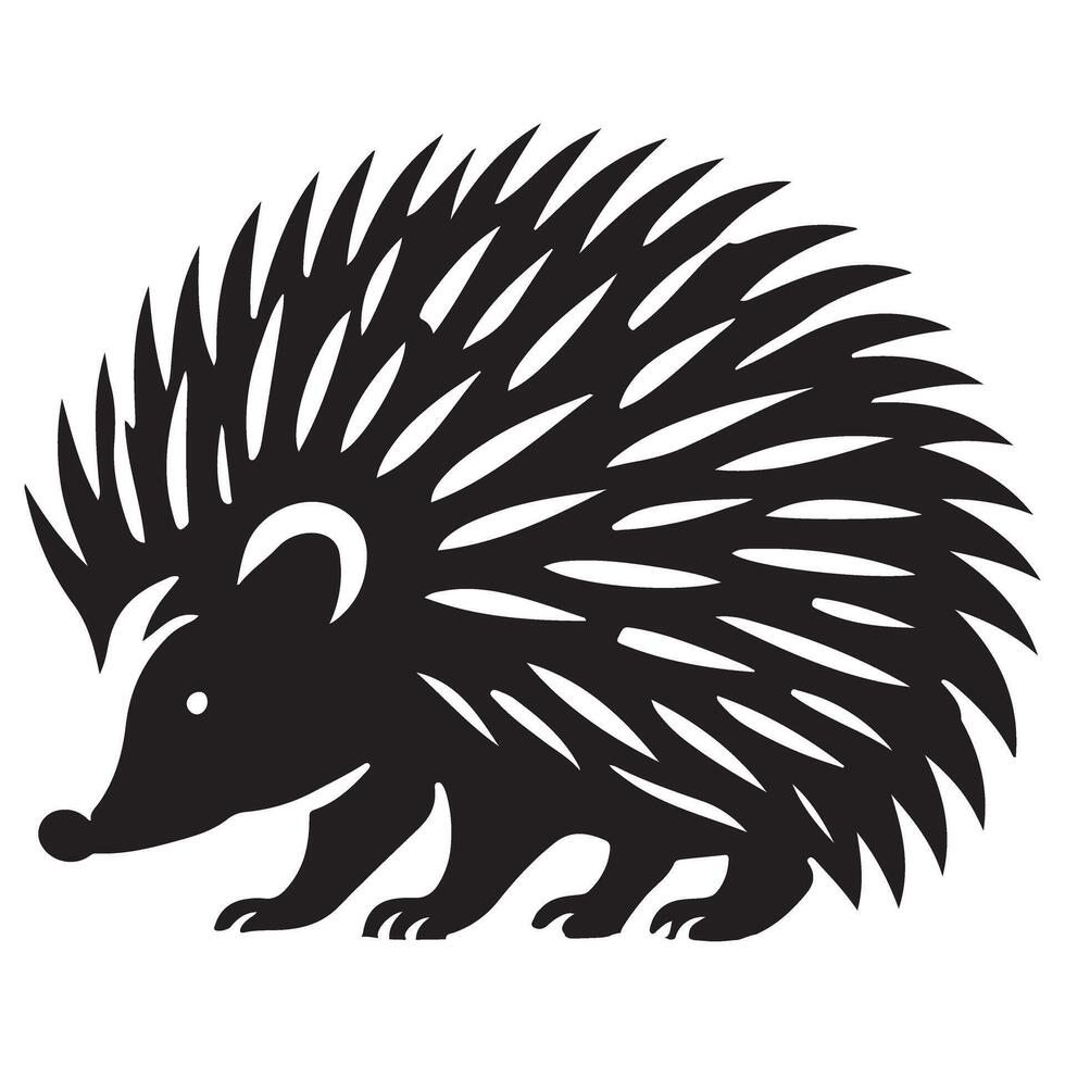 Hedgehog Silhouette Illustration Design vector