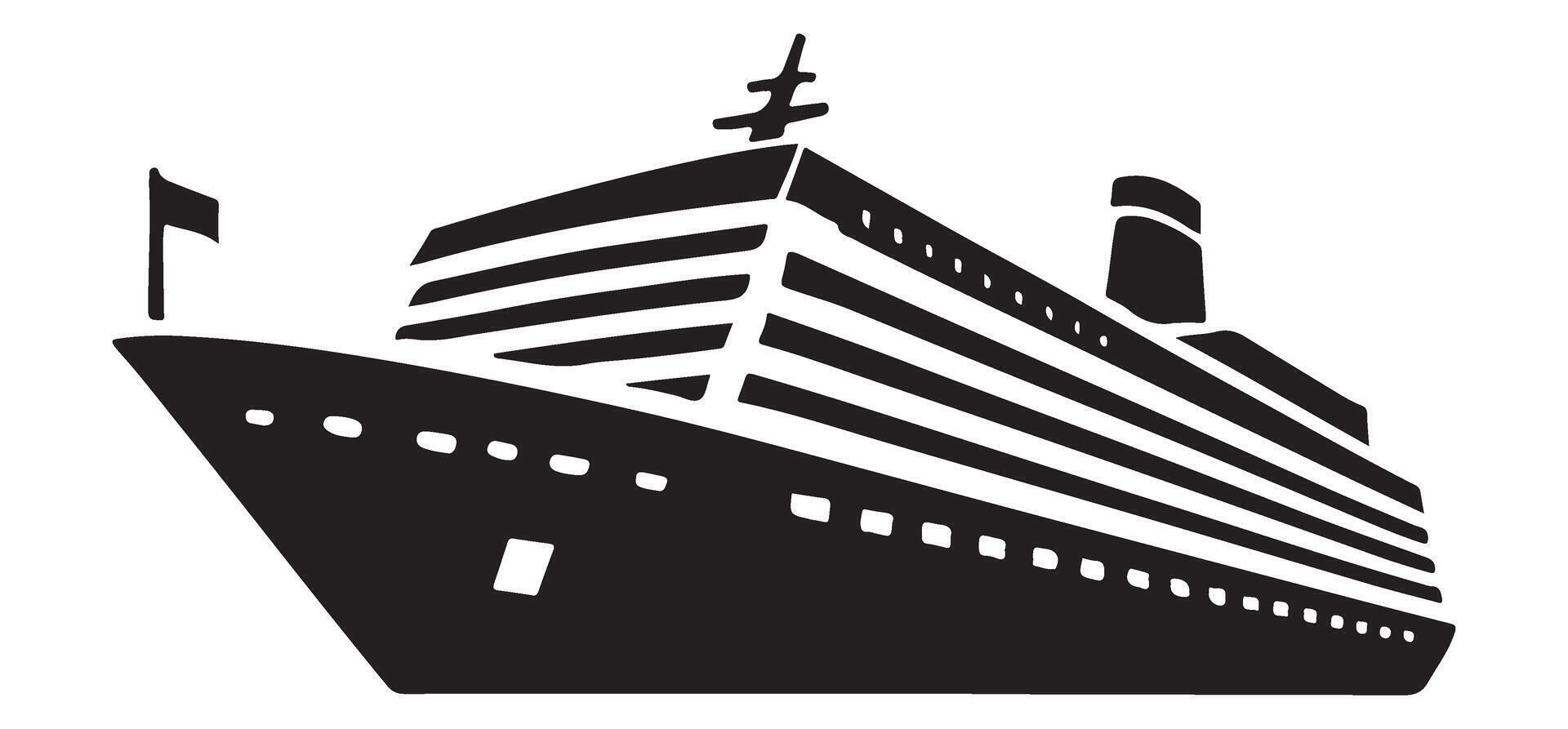 Elegant Cruise Ship Silhouette Graphic vector