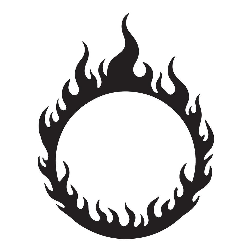 Fiery Ring Silhouette Illustration for Bold Designs vector