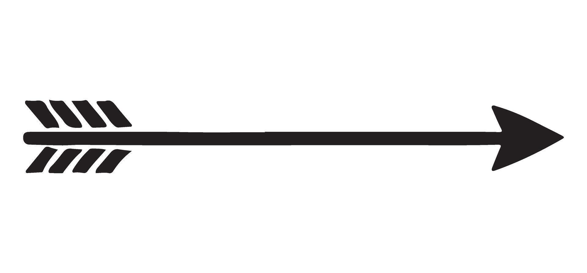 Simple Black Arrow Silhouette Illustration for Direction vector
