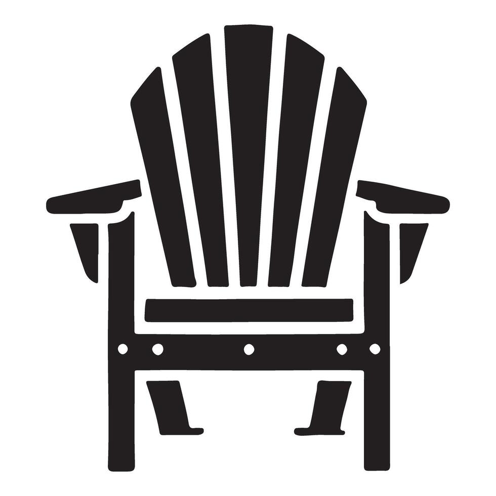 Adirondack Chair Silhouette Illustration for Summer Designs vector